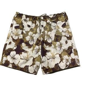 Reebok Swim‎ Trunks Mens XL Floral Print Shorts Drawstring Beach Pool
